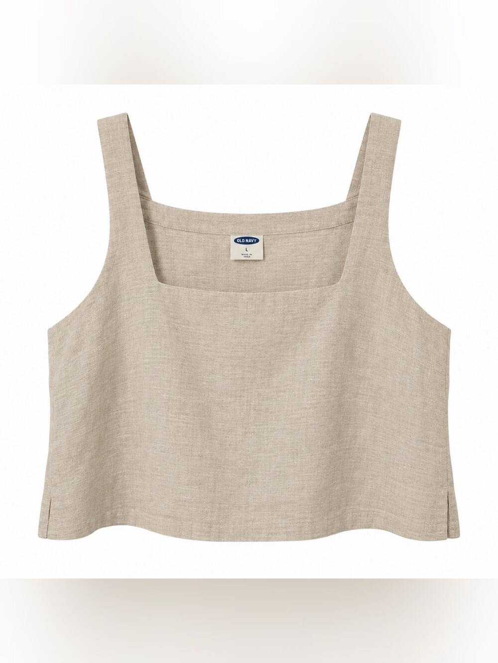 Old Navy Linen Blend Square Neck Crop Tank Top – Large